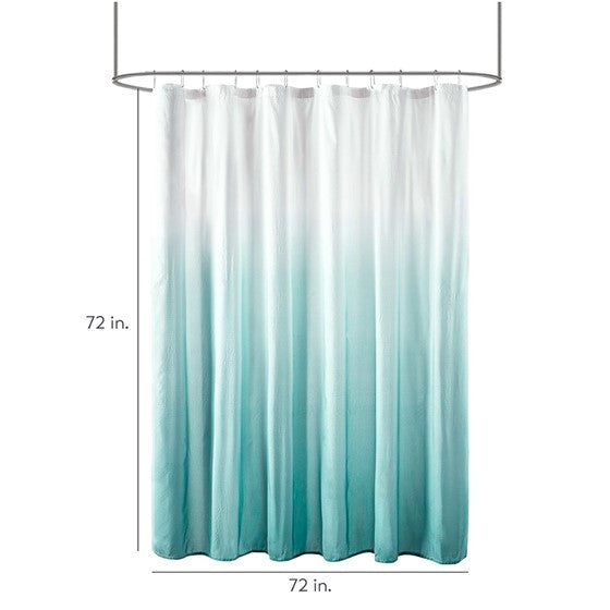 Ombre Printed Seersucker Shower Curtain Aqua 72x72"