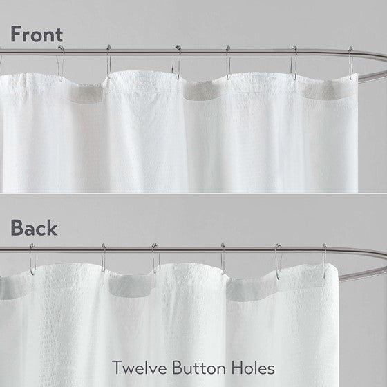 Ombre Printed Seersucker Shower Curtain Aqua 72x72"
