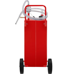 Fuel Caddy, 35 Gallon, Gas Storage Tank on 4 Wheels, with Manuel Transfer Pump, Gasoline Diesel Fuel Container for Cars, Lawn Mowers, ATVs, Boats, More, Red