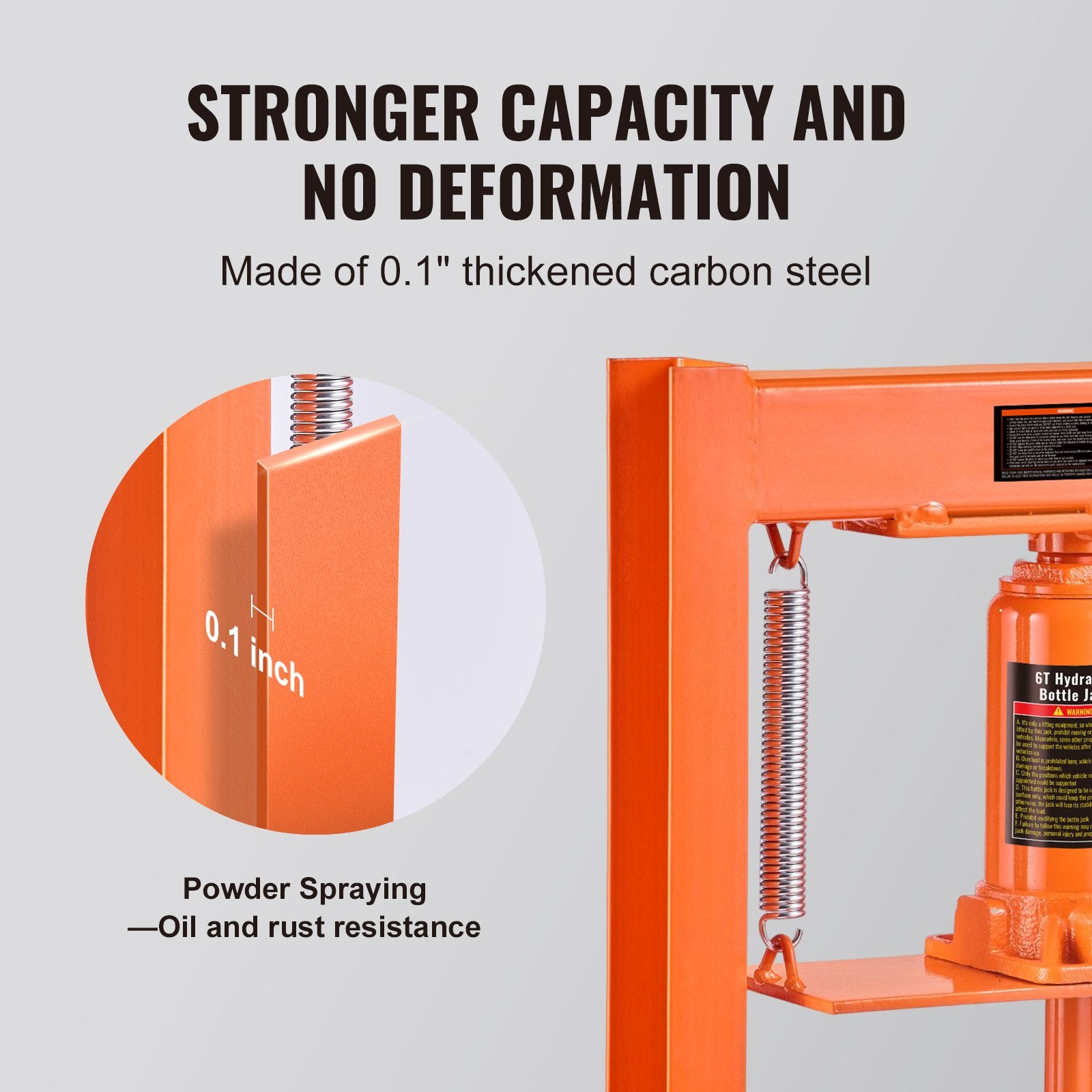 Hydraulic Shop Press, 6 Ton H-Frame Hydraulic Garage/Shop Floor Press, Adjustable Shop Press with Press Plates, Heavy Duty Hydraulic Press for Garage, Shop, Workshop