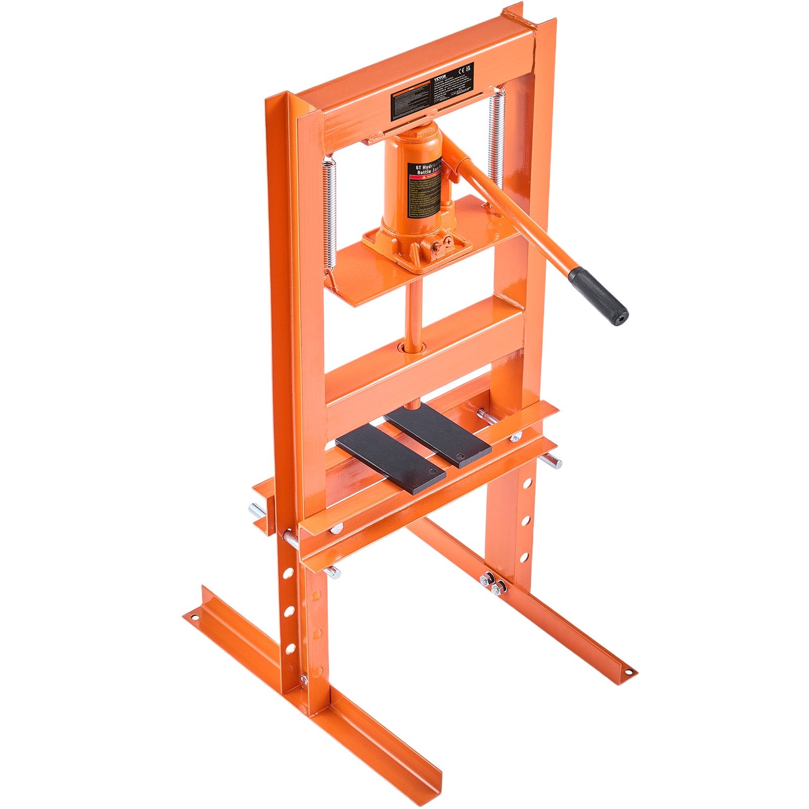 Hydraulic Shop Press, 6 Ton H-Frame Hydraulic Garage/Shop Floor Press, Adjustable Shop Press with Press Plates, Heavy Duty Hydraulic Press for Garage, Shop, Workshop