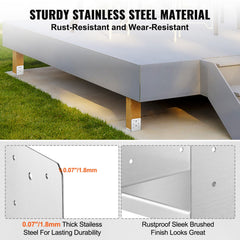 6"x 6" Post Base, 1Pcs Stainless Steel Adjustable Post Anchor Bracket(Internal 5.9 x 5.5"), Adjustable Post Base for Pavilion Deck Porch Handrail Railing Support Decorative Anchor Plate
