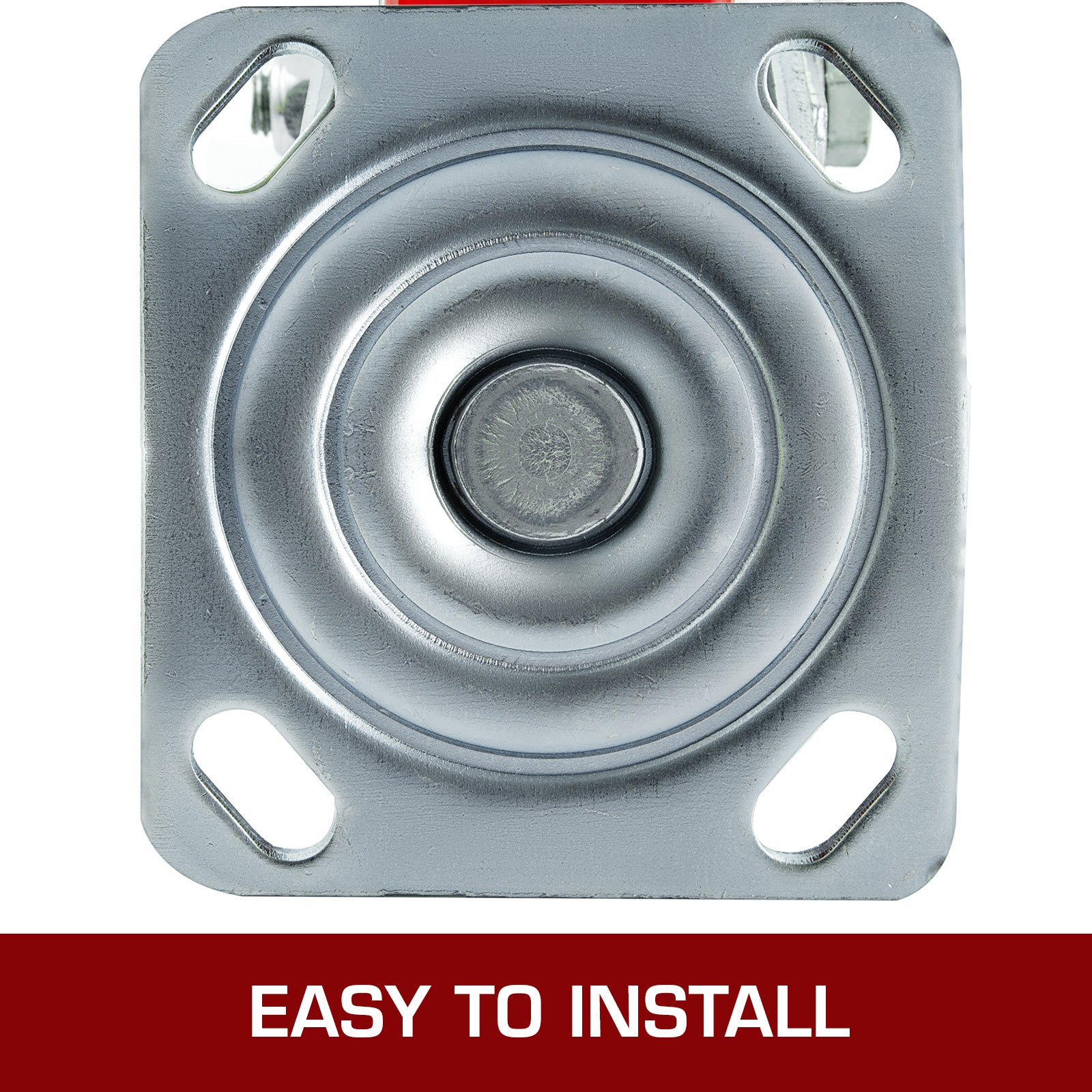 4 Pack 6 x 2 Inch Caster Wheels 2 Rigid and 2 Swivel Casters with Side Brake Polyurethane Iron Core Plate 1000LBS Capacity Per Wheel