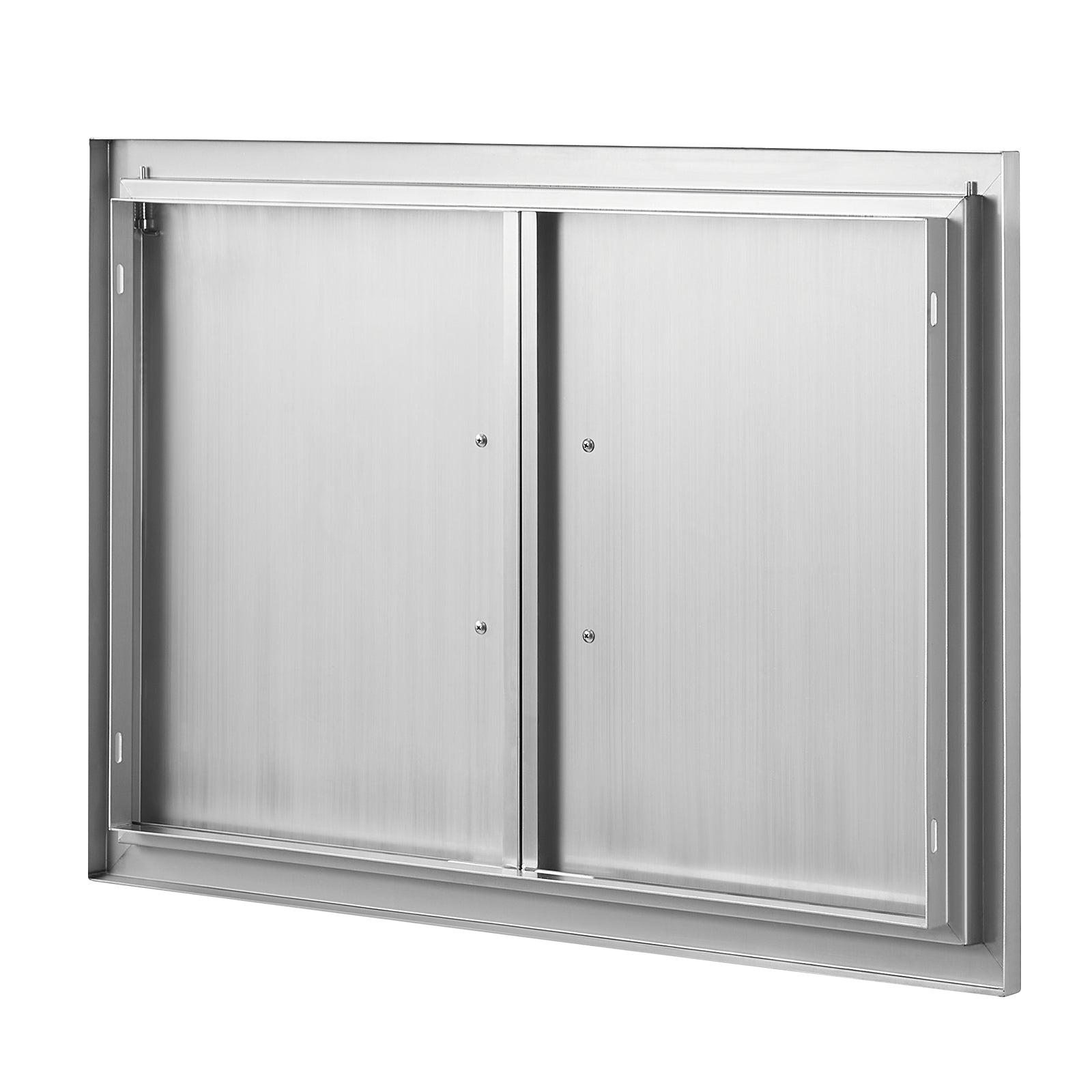 BBQ Access Door, 30W x 21H Inch Double Outdoor Kitchen Door, Stainless Steel Flush Mount Door, Wall Vertical Door with Handles, for BBQ Island, Grilling Station, Outside Cabinet