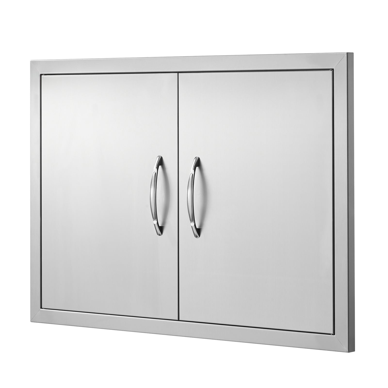 BBQ Access Door, 30W x 21H Inch Double Outdoor Kitchen Door, Stainless Steel Flush Mount Door, Wall Vertical Door with Handles, for BBQ Island, Grilling Station, Outside Cabinet