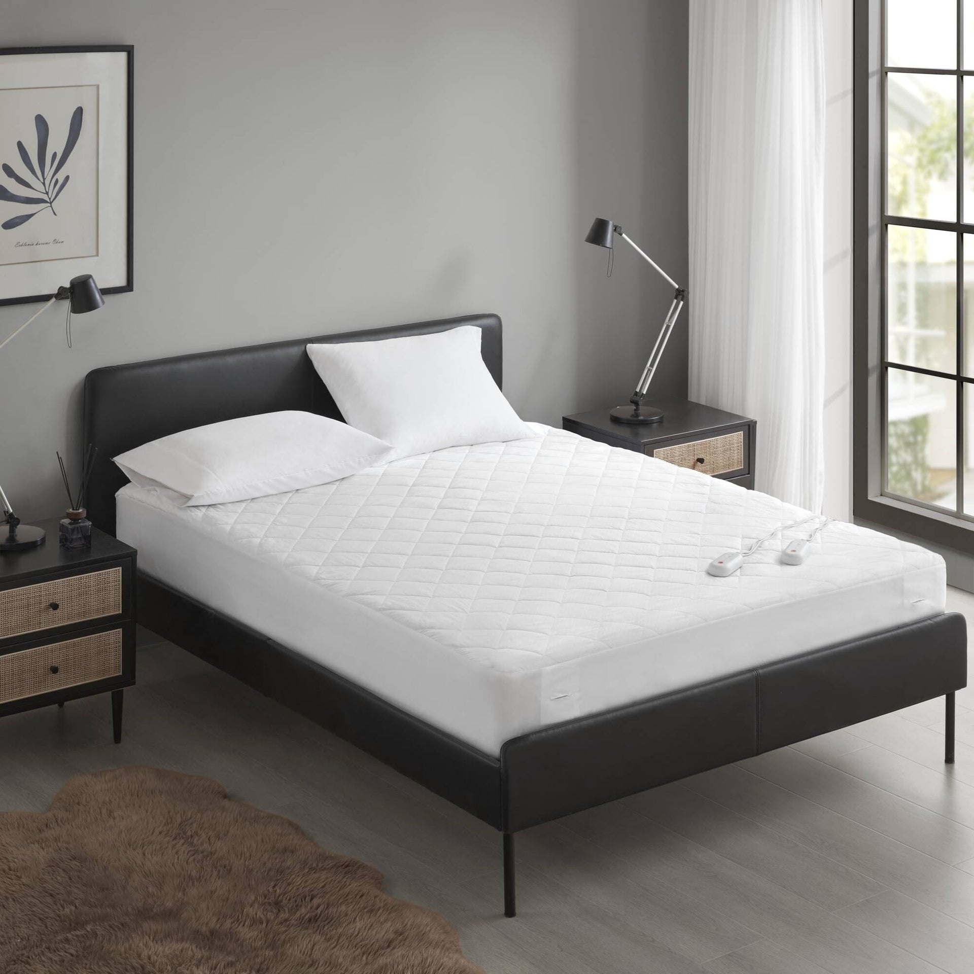 1 PCS Queen Heated Mattress Pad White