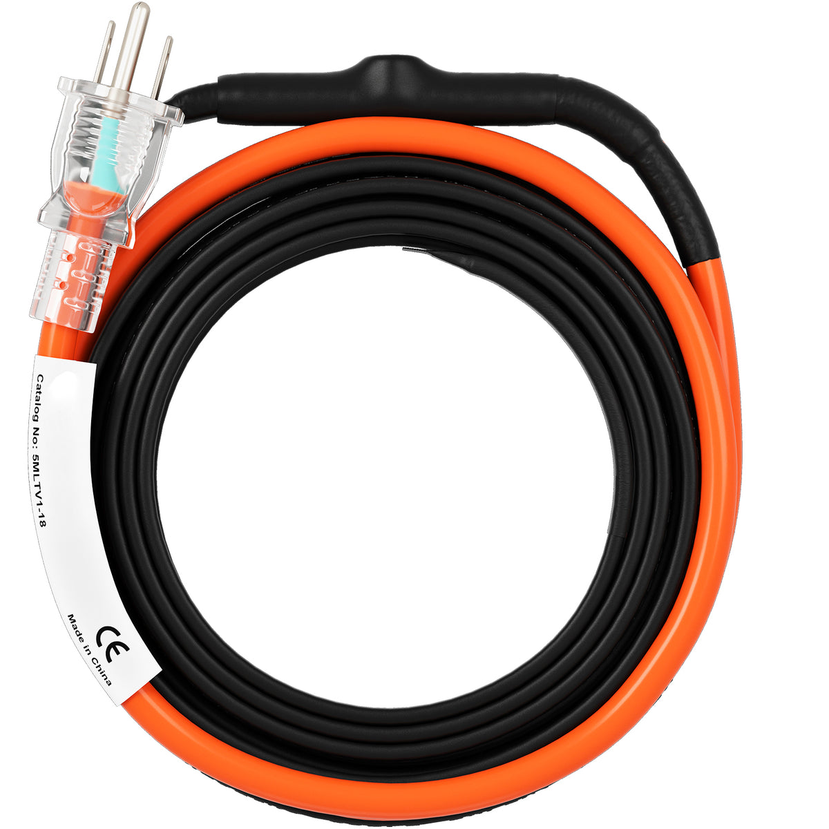 Self-Regulating Pipe Heating Cable, 18-feet 5W/ft Heat Tape for Pipes Freeze Protection, Protects PVC Hose, Metal and Plastic Pipe from Freezing, 120V