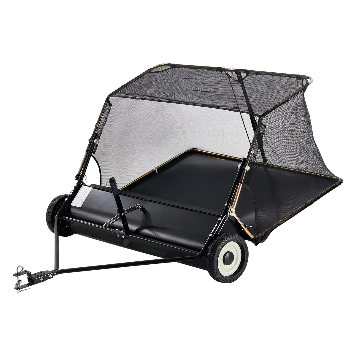 52 in Tow Behind Lawn Sweeper, 26 cu.ft. Large Yard Sweeper, Adjustable Sweeping Height, Heavy Duty Leaf & Grass Collector with Dumping Rope, Pull Behind Sweepers for Debris Grass Clippings