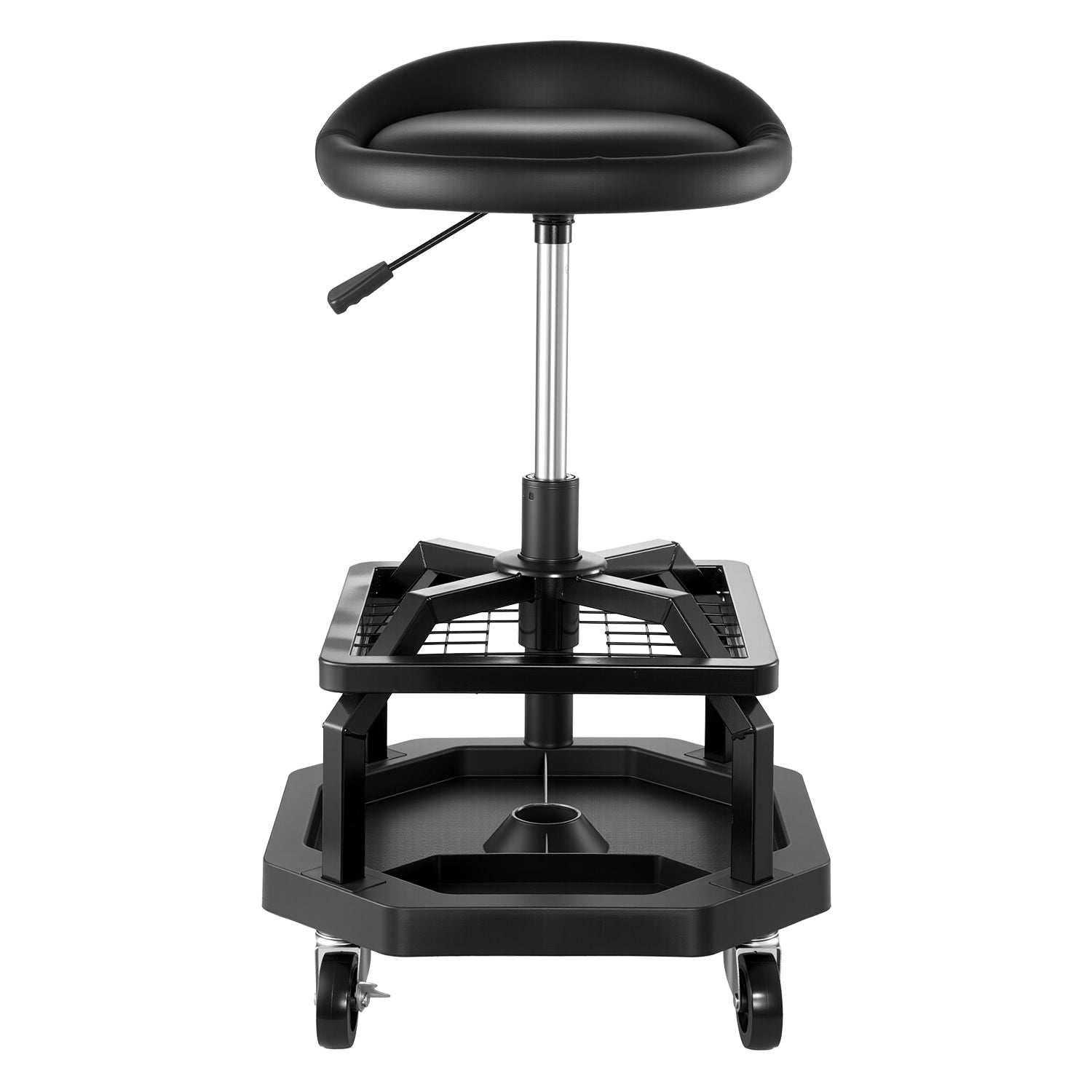 Rolling Shop Stool Adjustable Height Garage Seat 300 lbs Load with Caster