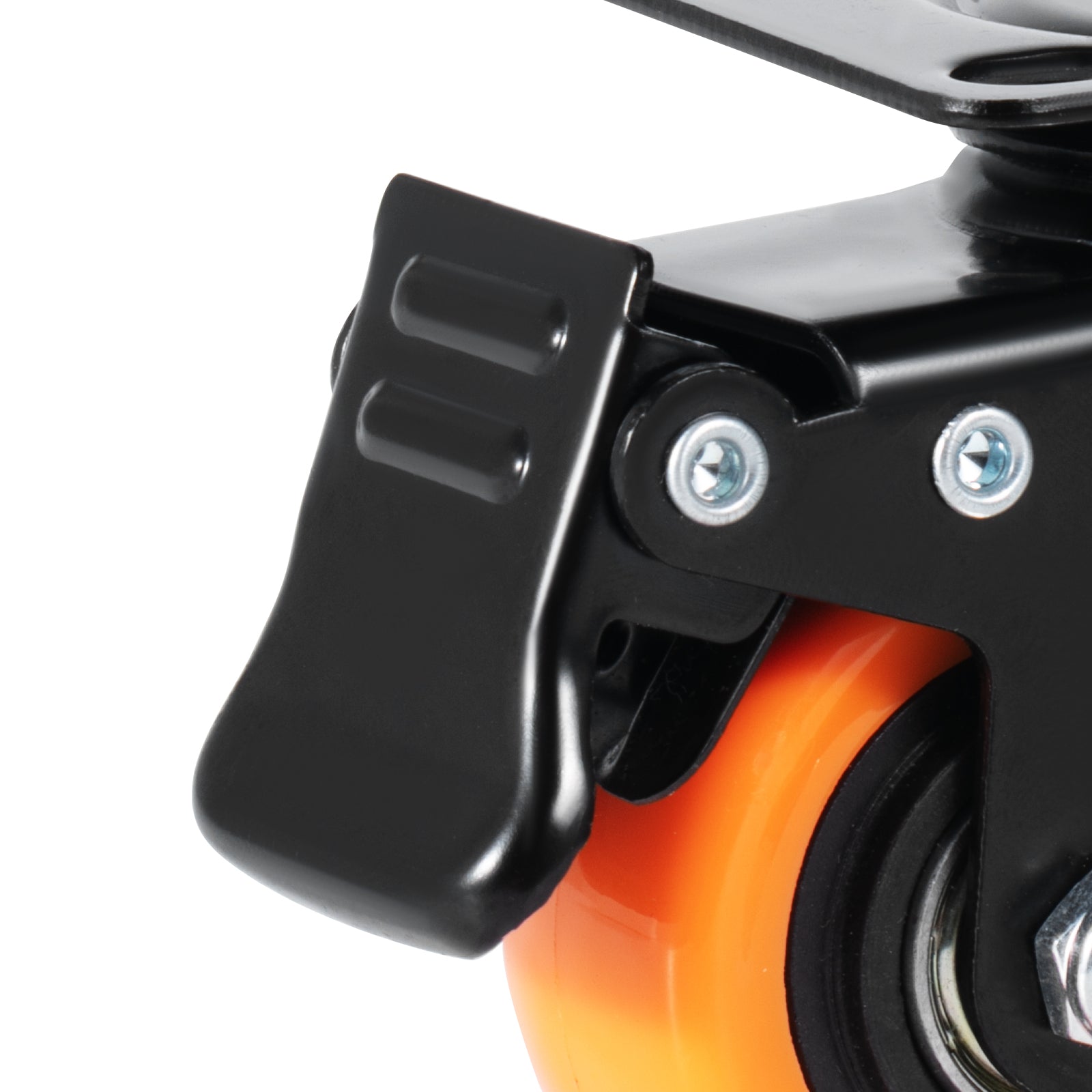 Caster Wheels, 2-inch Swivel Plate Casters, Set of 4, with Security Dual Locking No Noise PVC Wheels, Heavy Duty 150 lbs Load Capacity Per Caster, Non-Marking Wheels for Cart Furniture Workbench