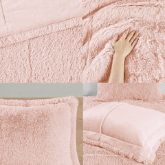 Full/Queen Shaggy Long Fur Comforter Mini Set