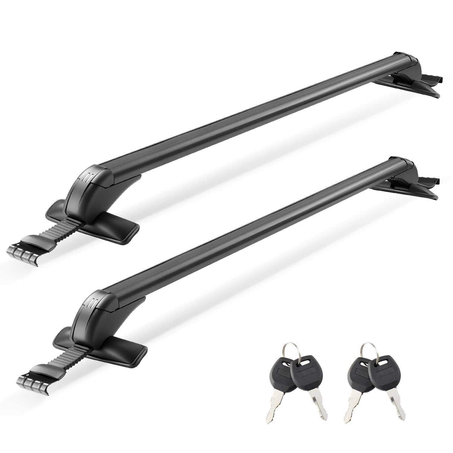 Lockable Roof Rack Cross Bars 165 LBS Capacity Universal Fit for Naked Roofs