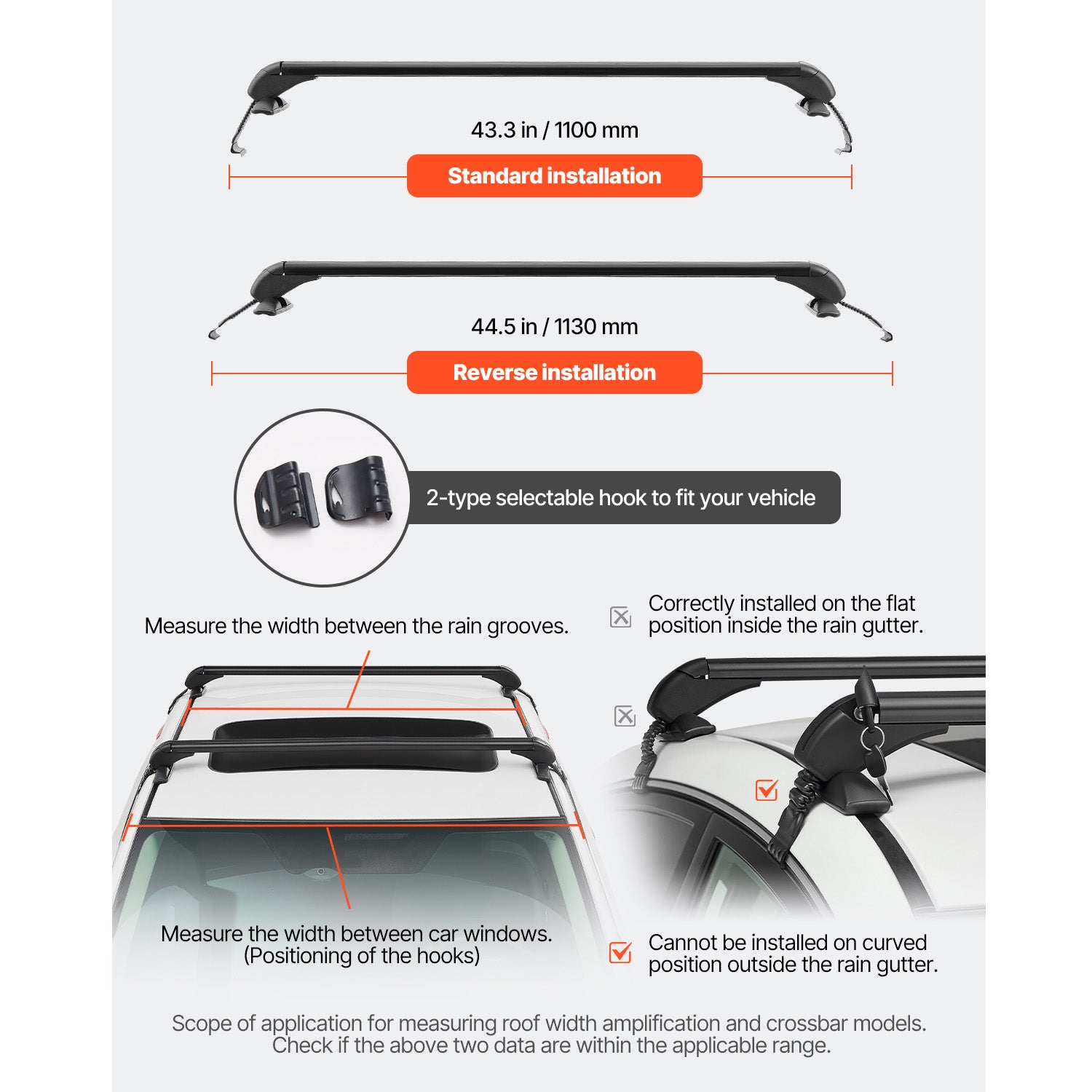 Lockable Roof Rack Cross Bars 165 LBS Capacity Universal Fit for Naked Roofs