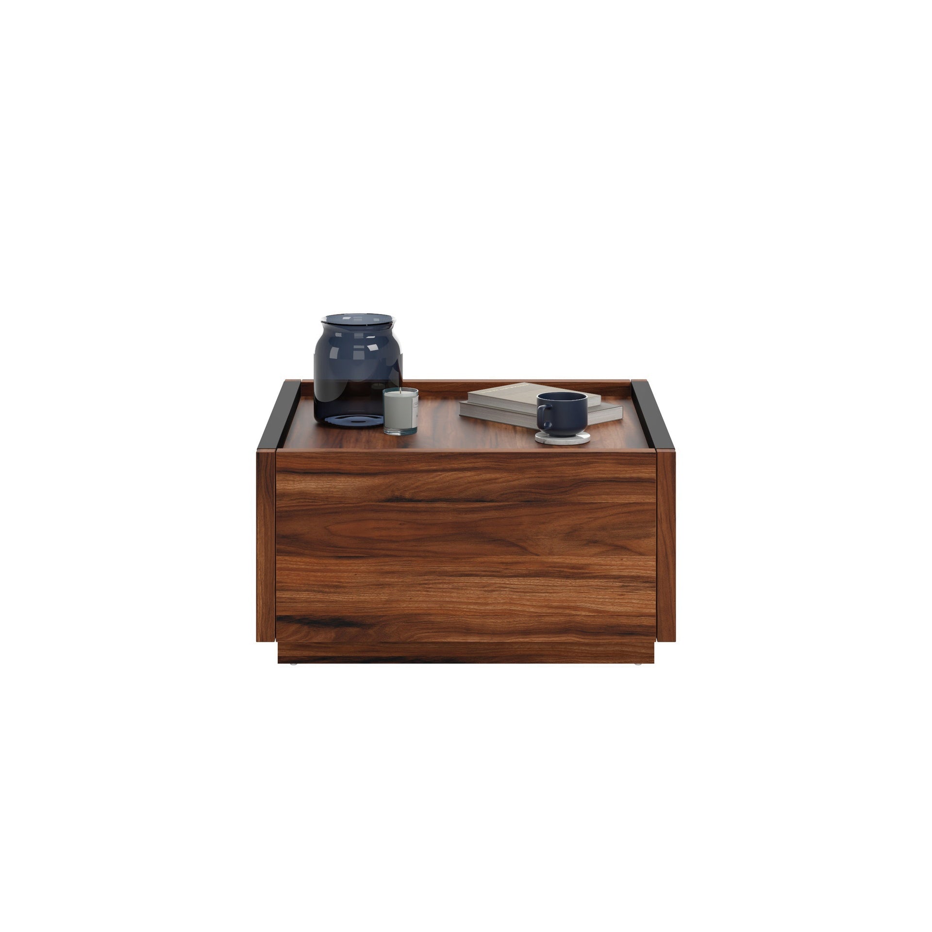 Coffee Table with Full-Extension Drawers, Dark Brown finish