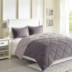 Full/Queen 3M Scotchgard Diamond Quilting Reversible Down Alternative Comforter Set