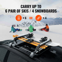 Ski Snowboard Roof Rack 31.7" Universal Ski Rack for Car Roof with Lock