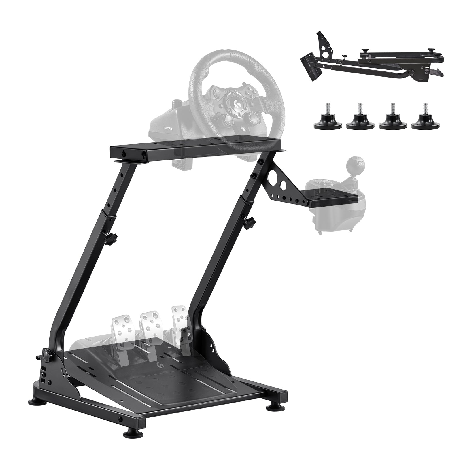 Racing Wheel Stand, Adjustable & Foldable Simulator Stand for Logitech G29 G27 G920 G923, Thrustmaster T300RS T300GT T248 TS-PC TSXW Gaming Cockpit,Pedals Simulator NOT Included