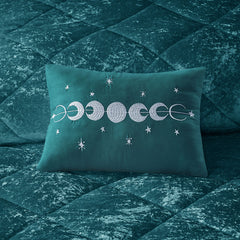 Full/Queen Velvet Comforter Set with Throw Pillow