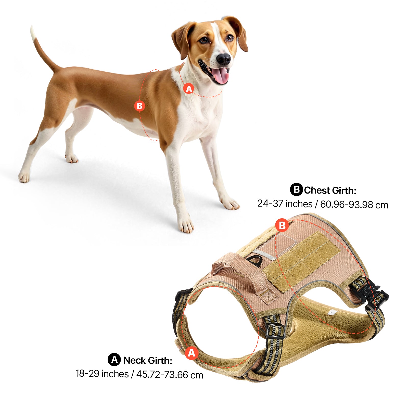 Dog Harness for Large Dogs No Pull Tactical Dog Harness Adjustable Pet Vest