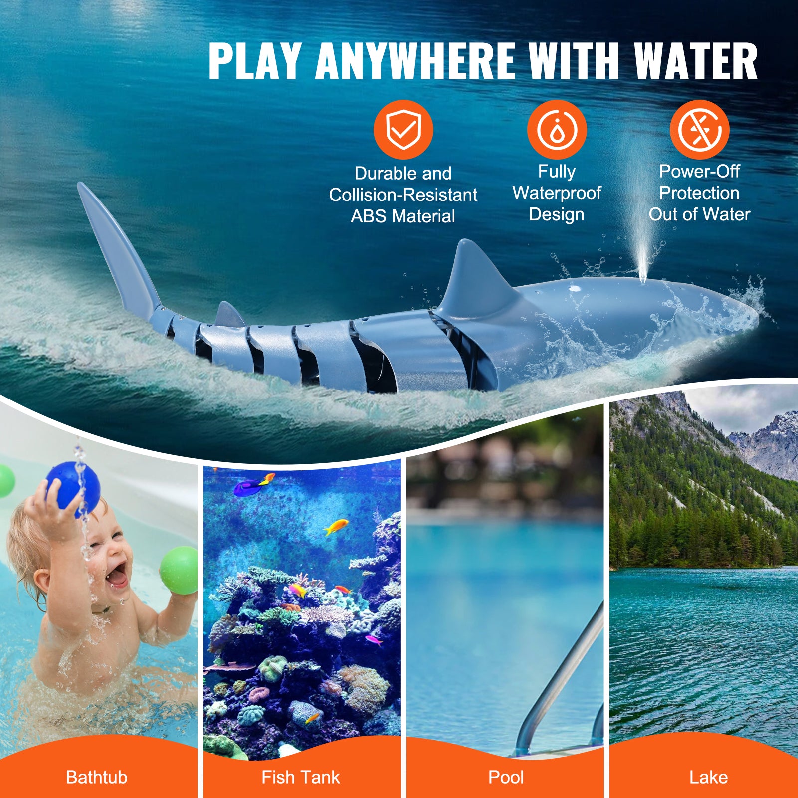 Christmas gifts! Remote Control Shark Toy 2.4 GHz High Speed RC Boat for Kids Adults Gift