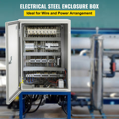 Electrical Enclosure Box, 16'' ×12'' ×6'', Carbon Steel Hinged Junction Box, IP66 Waterproof & Dustproof, Outdoor Electrical Box, with Mounting Plate