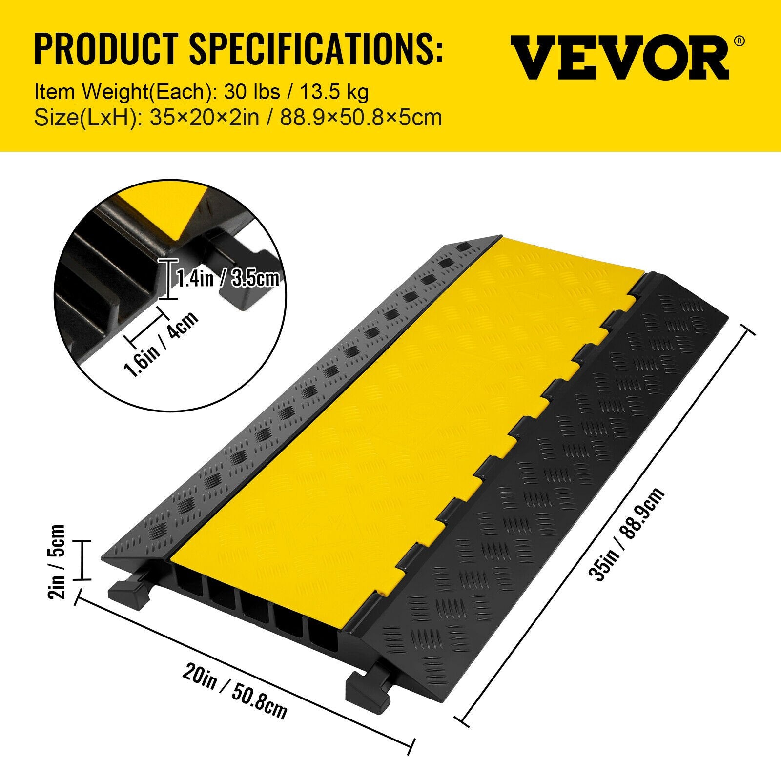 5 Channel Cable Protectors Extreme Rubber Cable Ramps Heavy Duty Protective Cable Wire Cord Ramp Driveway Rubber Traffic Speed Bumps Cable Protector (5-Channel, 1Pack-18000Lb)