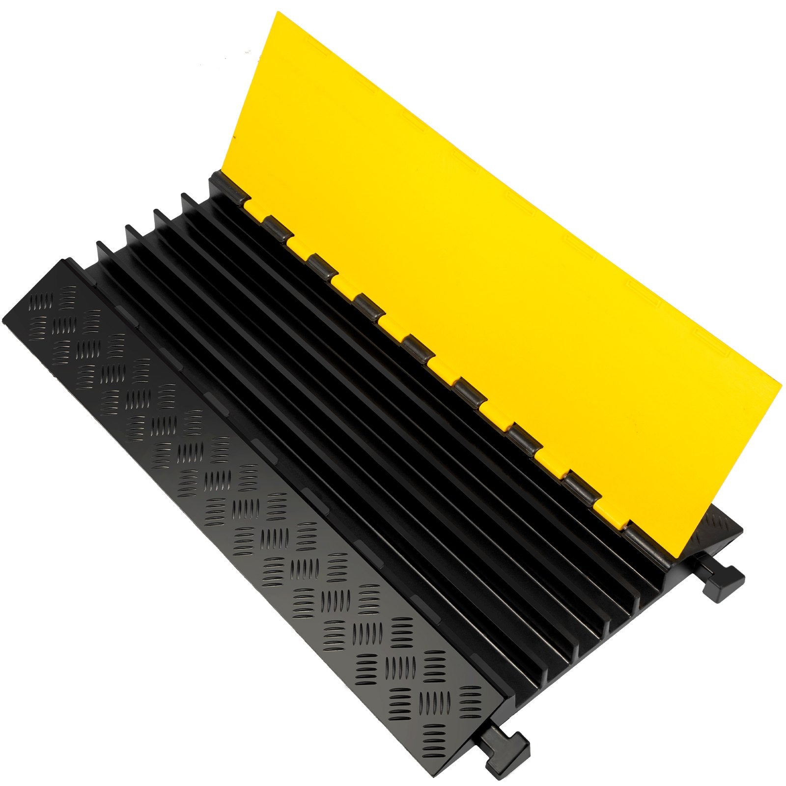 5 Channel Cable Protectors Extreme Rubber Cable Ramps Heavy Duty Protective Cable Wire Cord Ramp Driveway Rubber Traffic Speed Bumps Cable Protector (5-Channel, 1Pack-18000Lb)