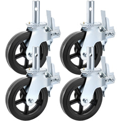 4 Pack Scaffolding Caster Wheels 8 x 2 Inch with Dual Locking Rubber Swivel Caster 360 Degrees Heavy Duty Casters 1100LBS Capacity per Wheel