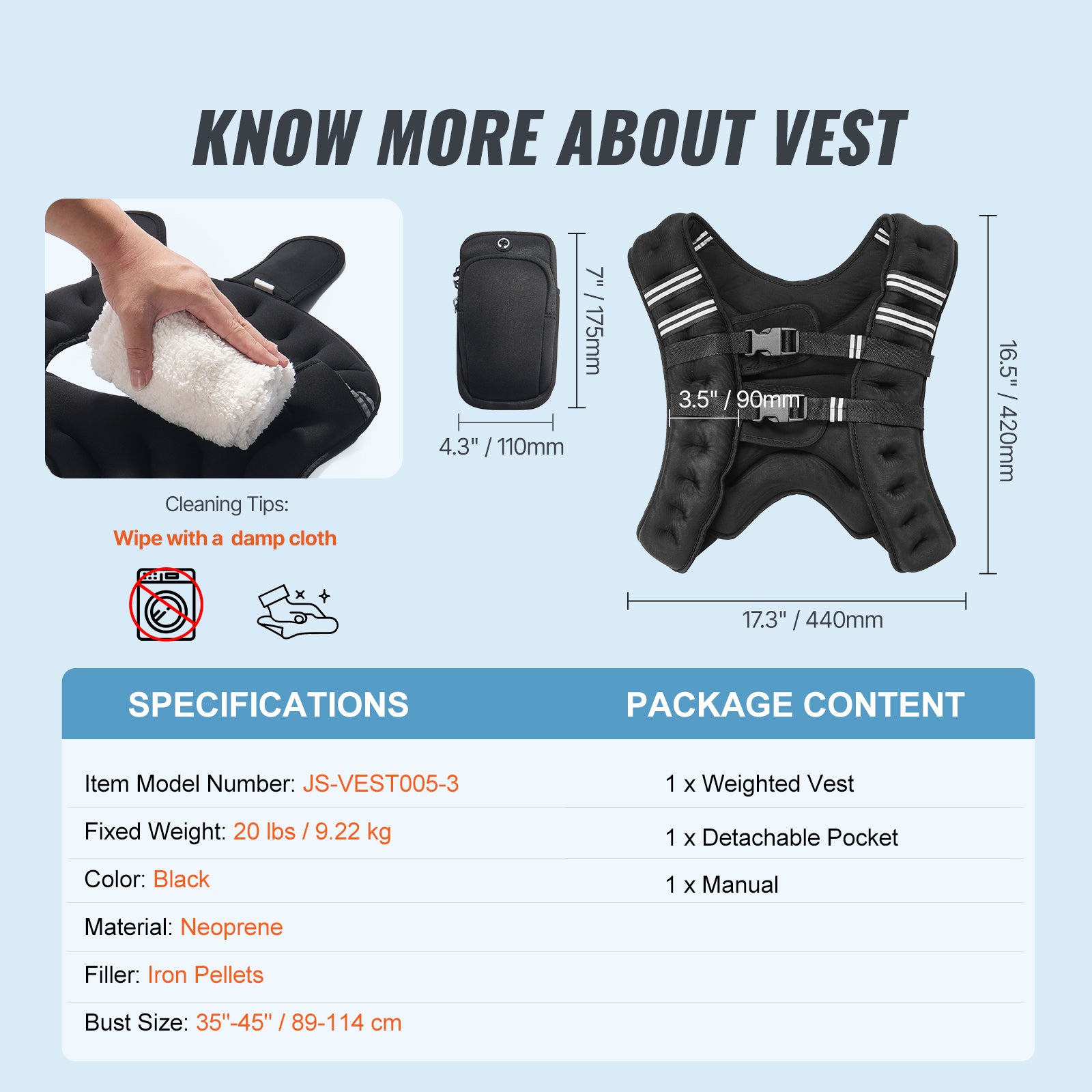 20lb Weighted Vest for Men Women Workout Equipment for Strength Training