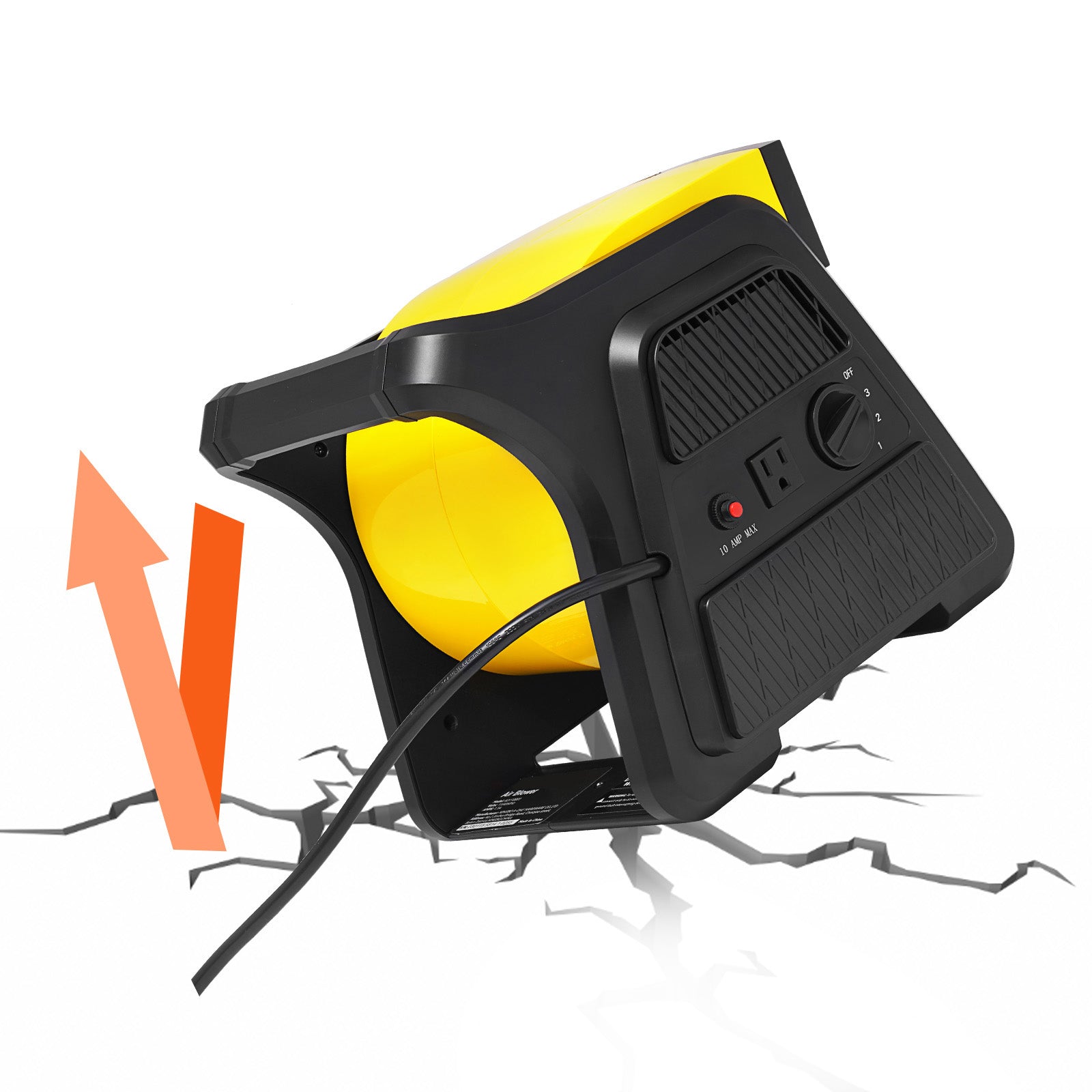 Pivoting Utility Fan, 600 CFM High Velocity Floor Blower for Drying, Cooling, Ventilating, Exhausting, 300° Blowing Angle Air Mover, Portable Carpet Dryer Fan for Home, Work Shop