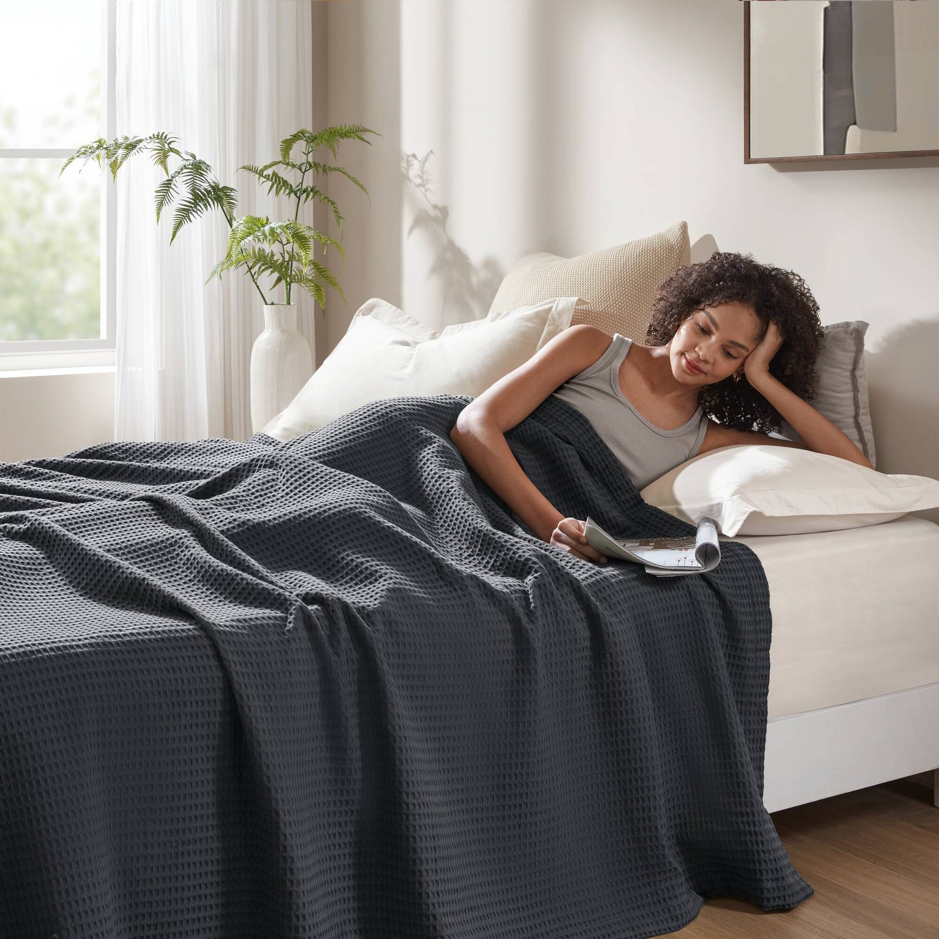 1PC Full/Queen Cotton Blanket