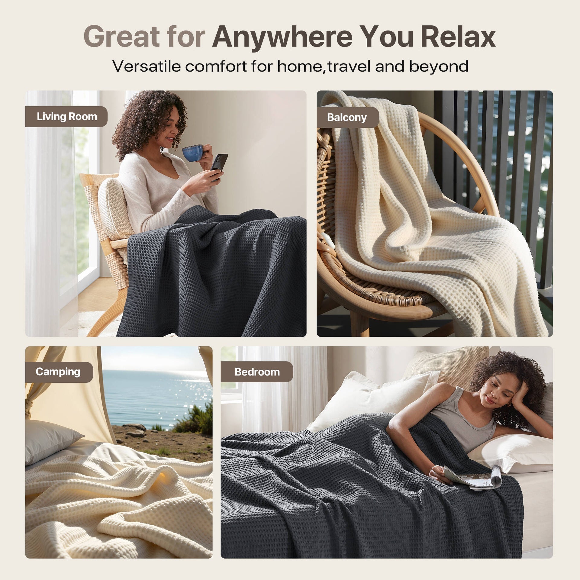 1PC Full/Queen Cotton Blanket