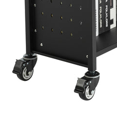 3-Tier Rolling Book Cart Single Sided L-Shaped Shelves Book Truck in Black