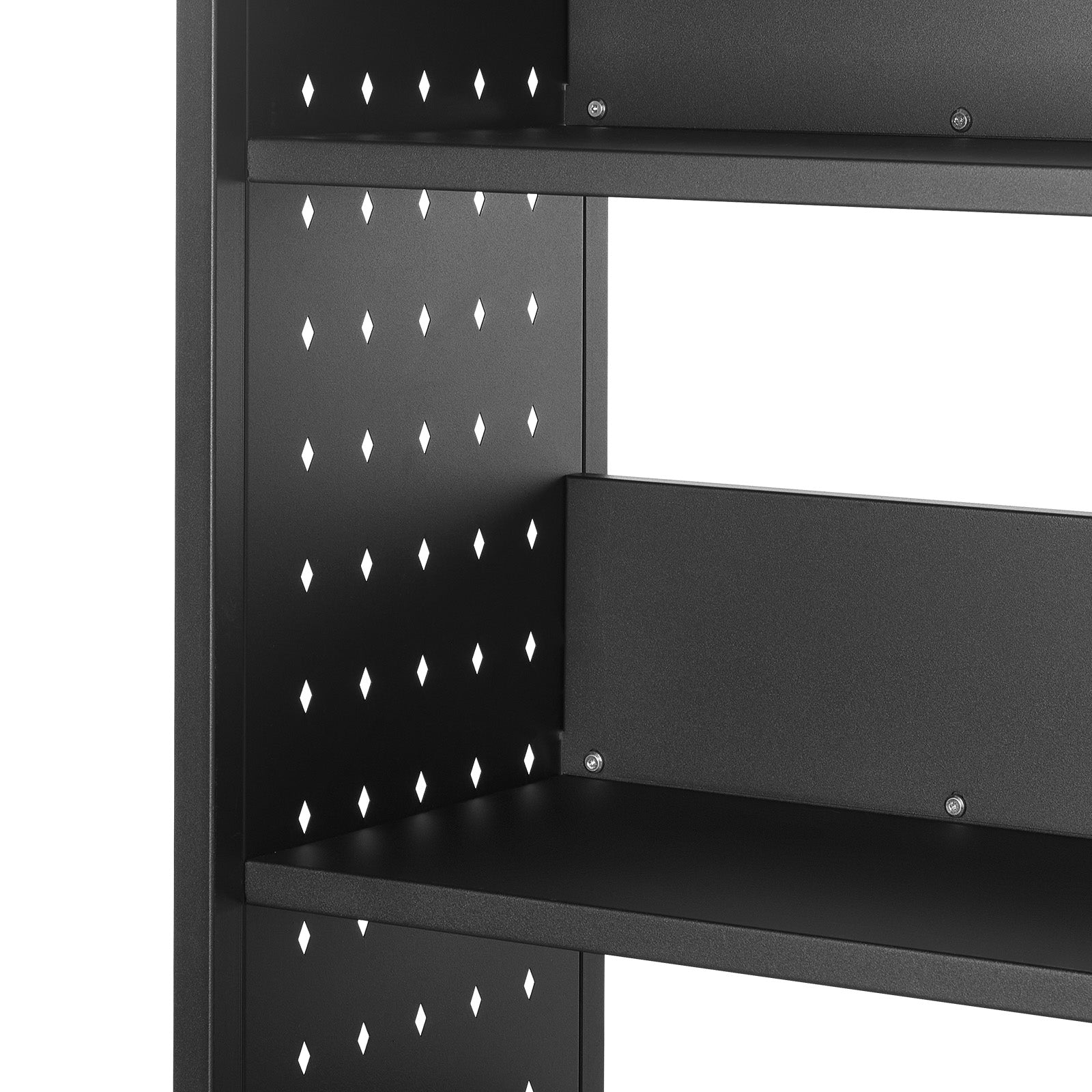 3-Tier Rolling Book Cart Single Sided L-Shaped Shelves Book Truck in Black