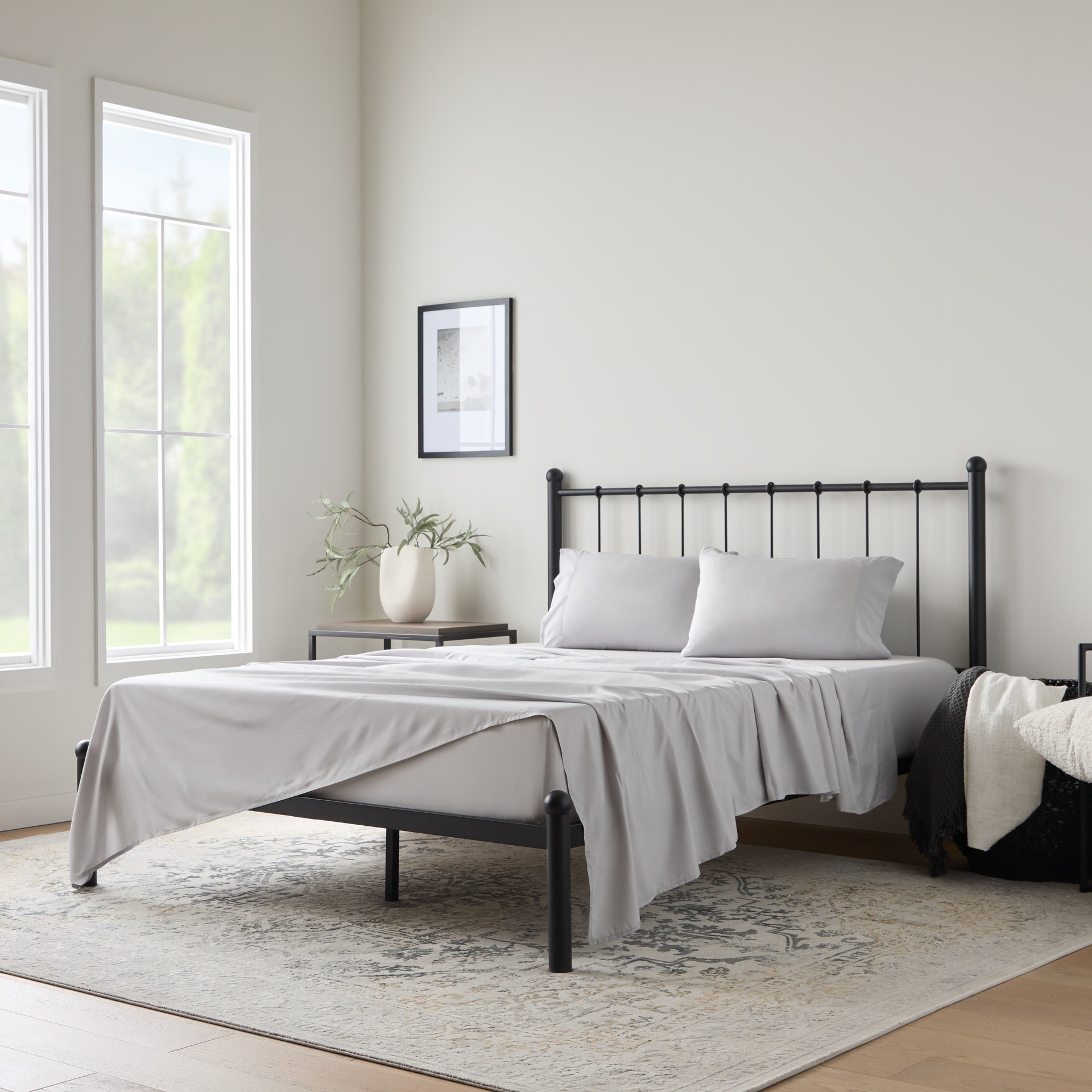 Weekender 90gsm Bamboo Sheet Set, Queen, Charcoal