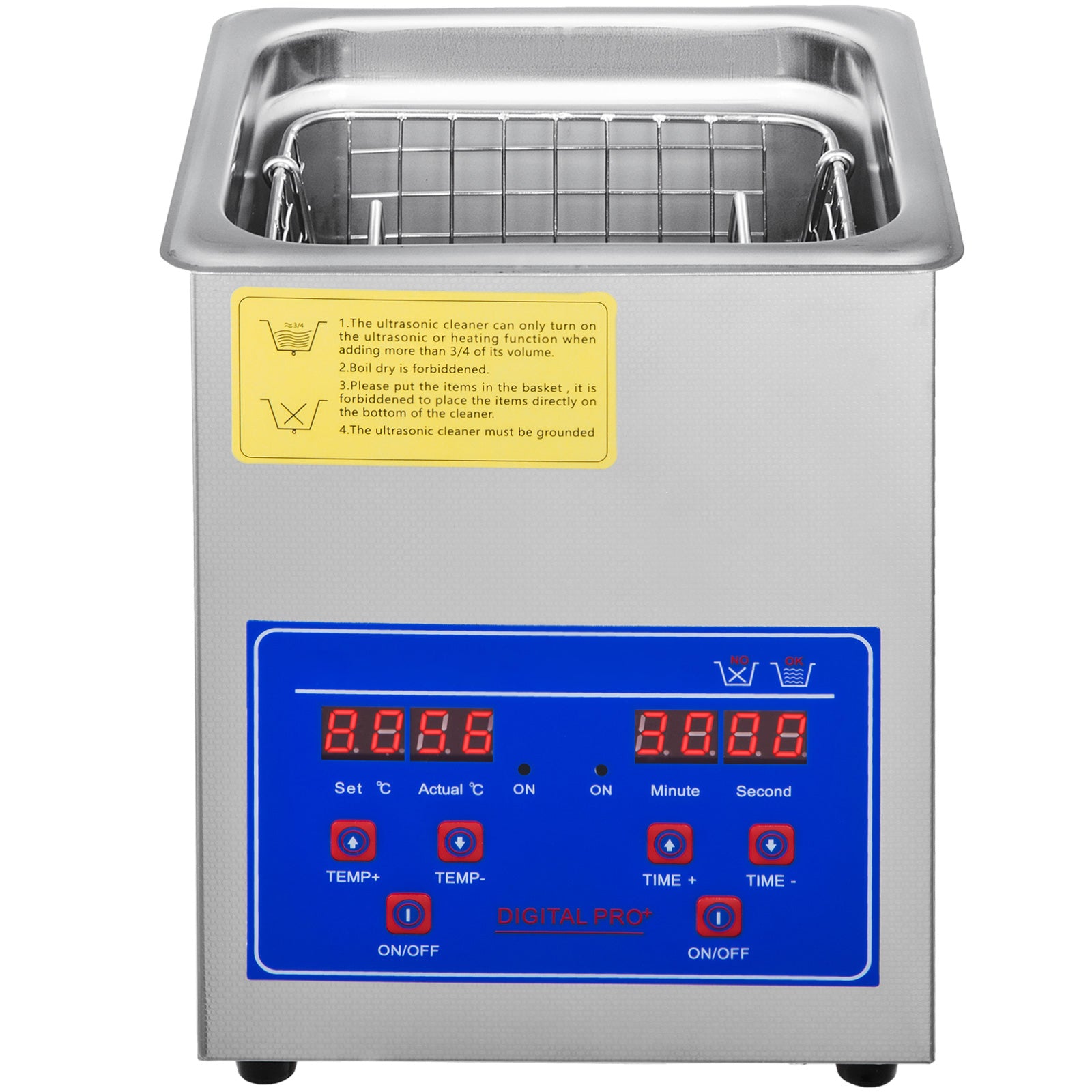 Ultrasonic Cleaner 2L Digital Ultrasonic Parts Cleaner with Timer 40kHz Professional 304 Stainless Steel Ultrasonic Cleaner 110V for Jewelry Watch Glasses Diamond Eyeglass Small Parts Cleaning