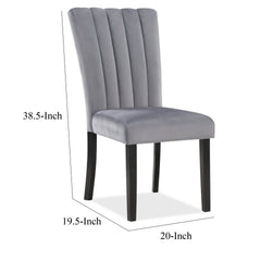 Marcus 20 Side Chair Set of 2, Fabric Upholstery, Cushioned, Black, Gray