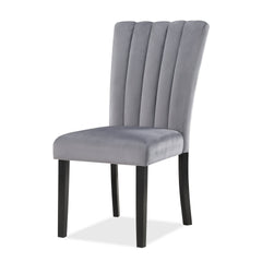 Marcus 20 Side Chair Set of 2, Fabric Upholstery, Cushioned, Black, Gray