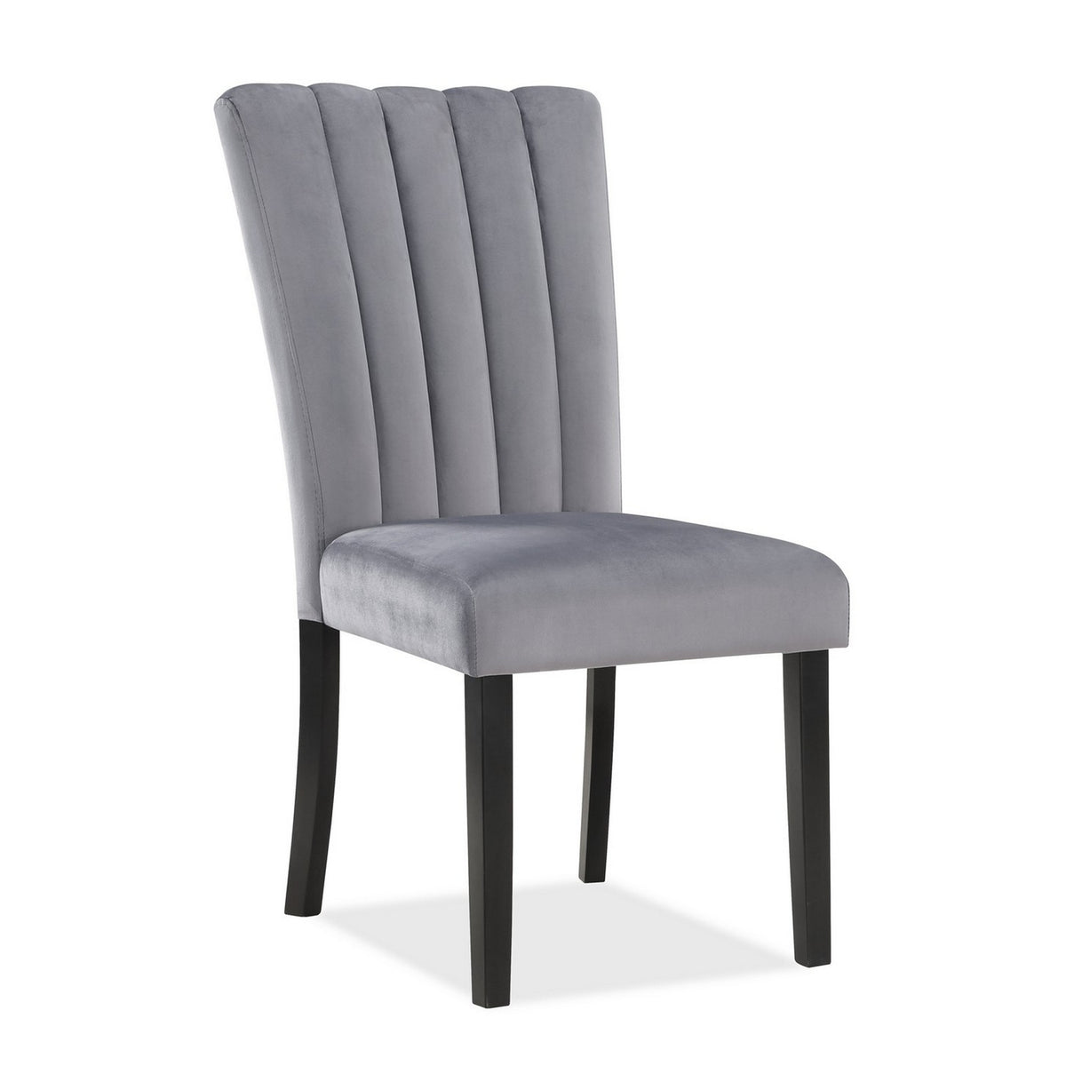 Marcus 20 Side Chair Set of 2, Fabric Upholstery, Cushioned, Black, Gray