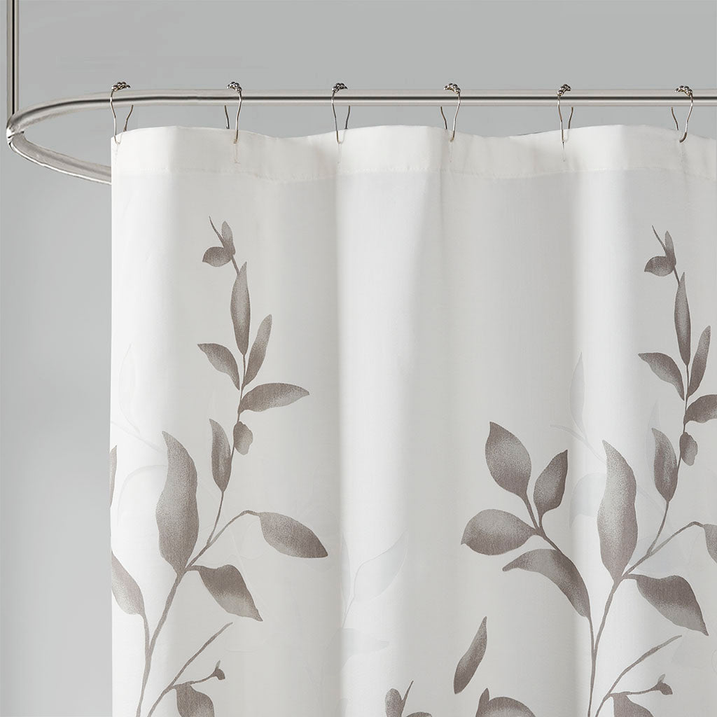 Burnout Printed Shower Curtain Grey 72x72"