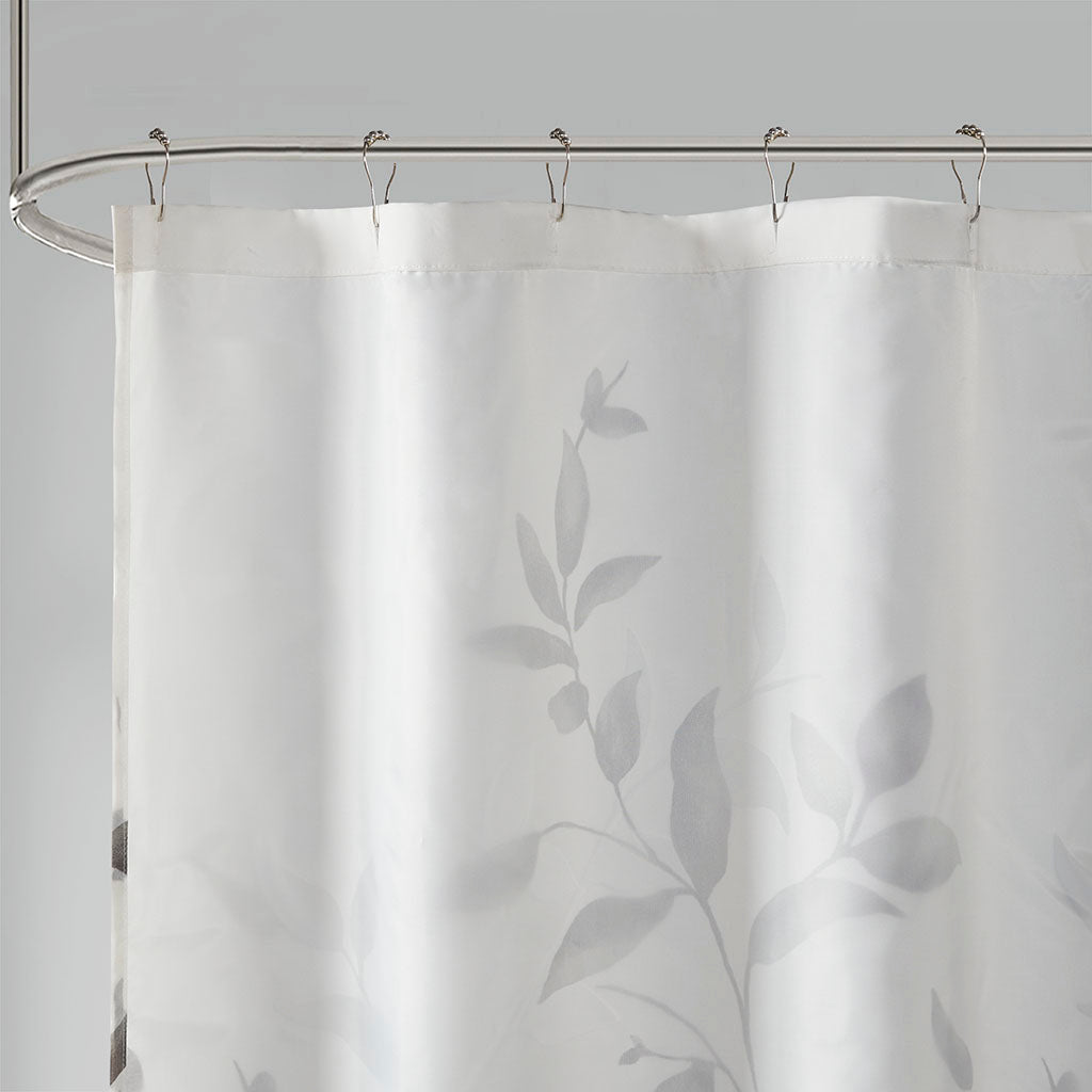 Burnout Printed Shower Curtain Grey 72x72"