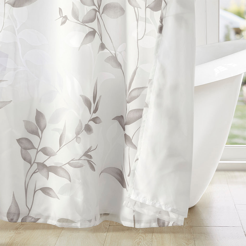 Burnout Printed Shower Curtain Grey 72x72"