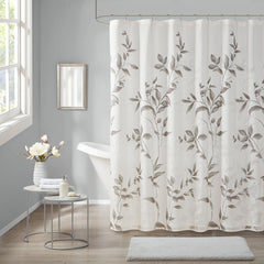 Burnout Printed Shower Curtain Grey 72x72"