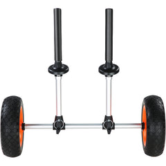 Heavy Duty Kayak Cart, 280lbs Load Capacity, Detachable Canoe Trolley Cart with 10'' Solid Tires, Adjustable Width & Top Foam Protection, for Kayaks with Drain Holes of 2.54cm and Above
