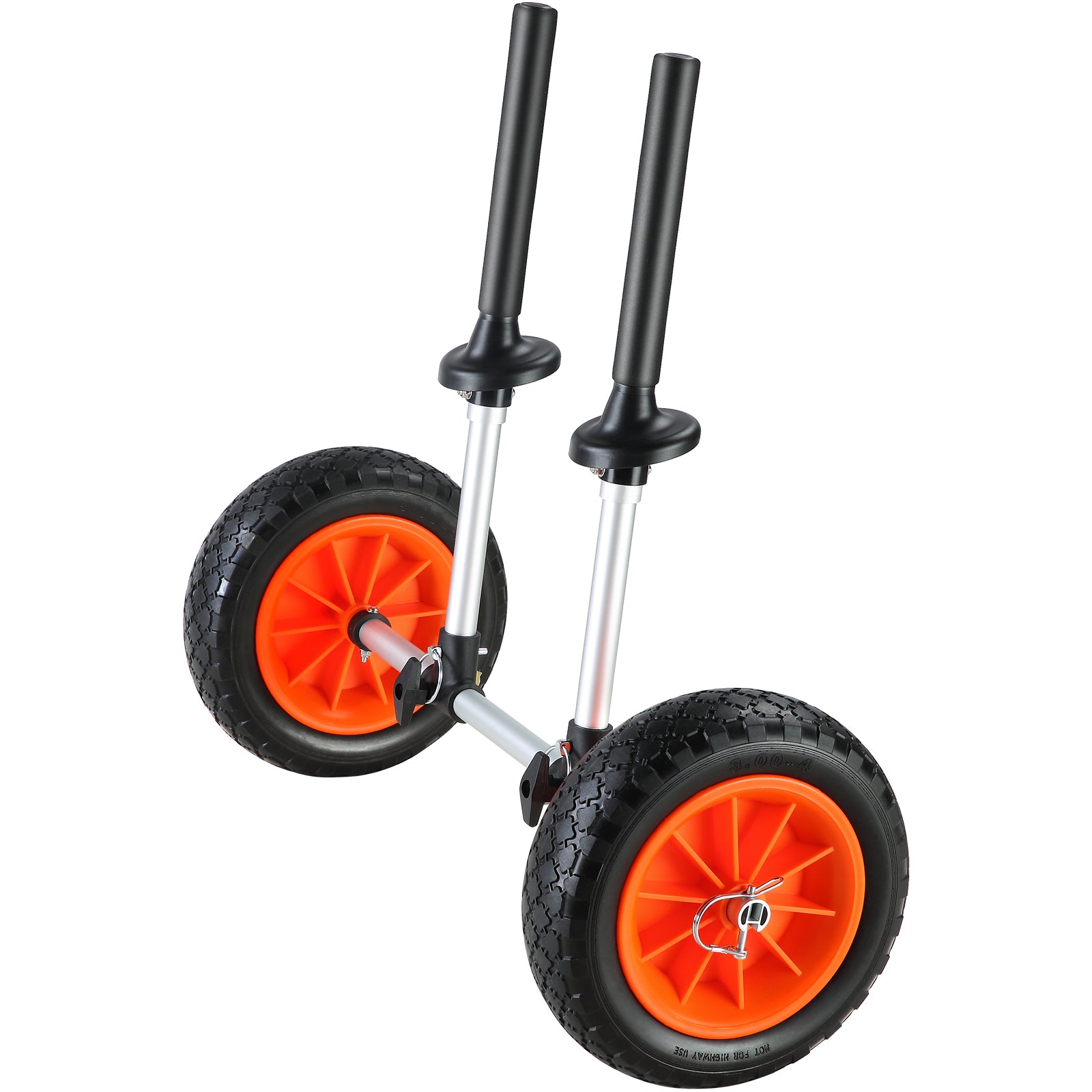Heavy Duty Kayak Cart, 280lbs Load Capacity, Detachable Canoe Trolley Cart with 10'' Solid Tires, Adjustable Width & Top Foam Protection, for Kayaks with Drain Holes of 2.54cm and Above