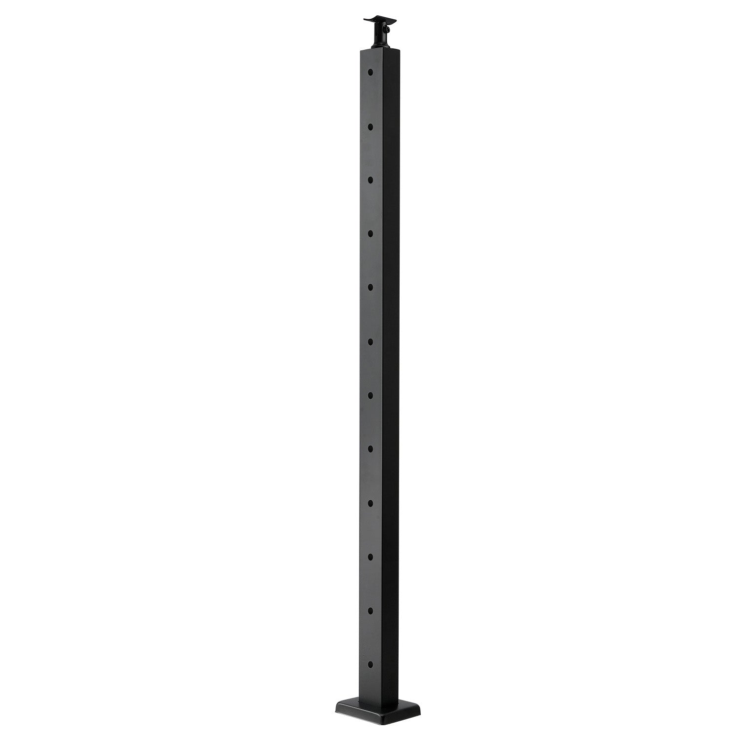 Cable Railing Post, 42x2x2 Inch Level Deck Stair Posts, 1-Pack Stainless Steel Cable Handrail Post, Pre-Drilled Pickets with Mounting Bracket Stair Railing Kit, Black, 1JZLGZXHS106AWJO6001V0