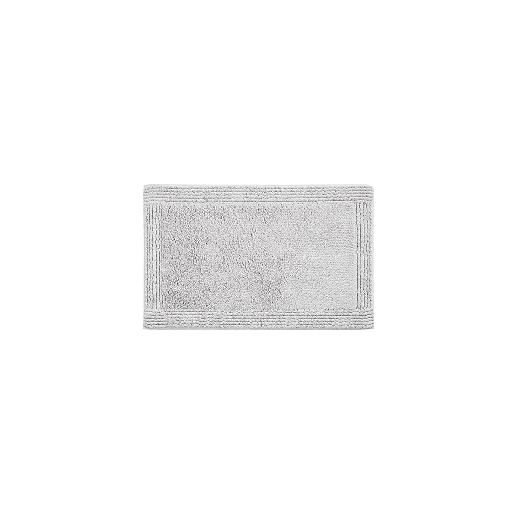 100% Cotton Tufted 3000GSM Reversible Bath Rug Grey 21x34"