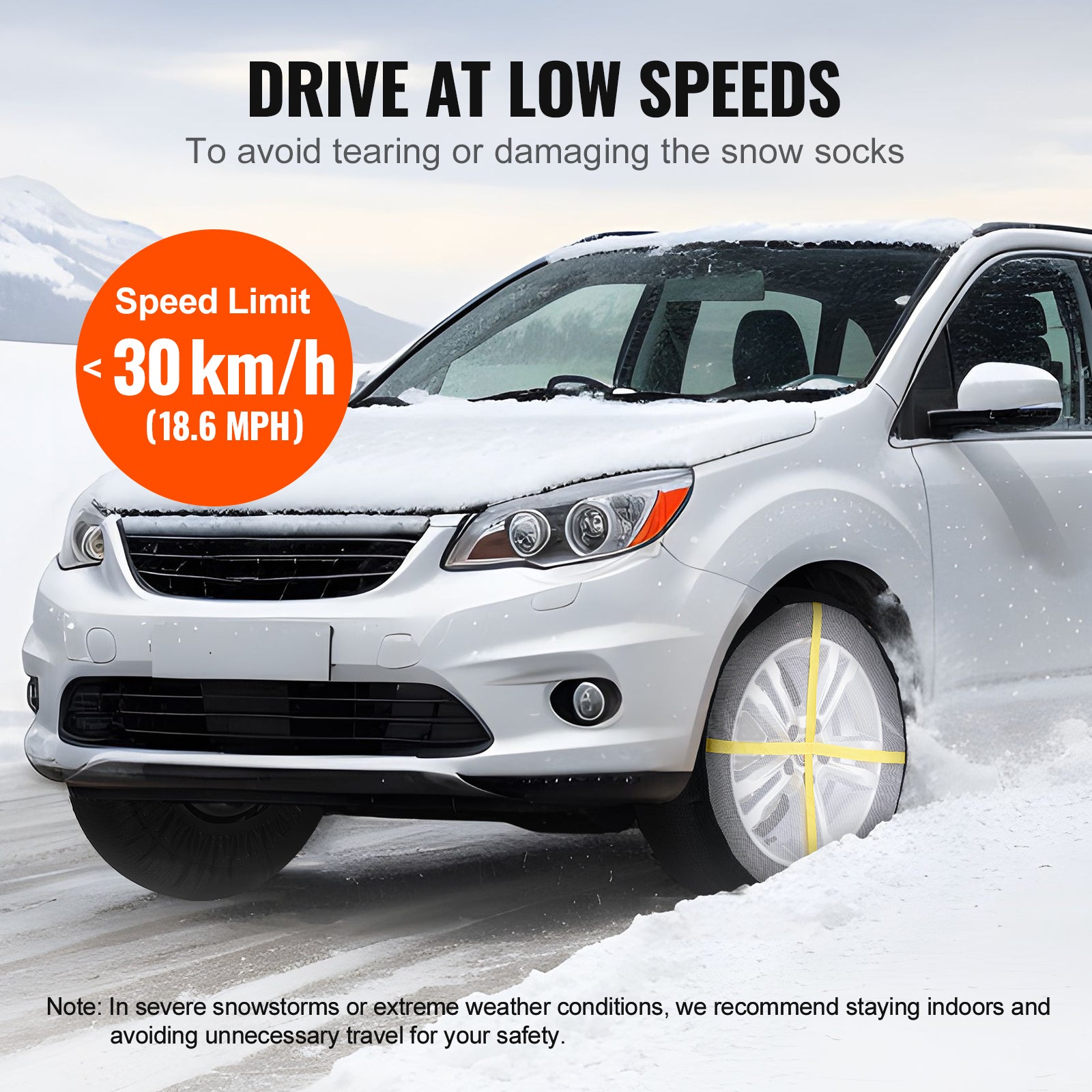 Thickened Snow Socks for Tires Full Coverage Snow Traction Tire Cover