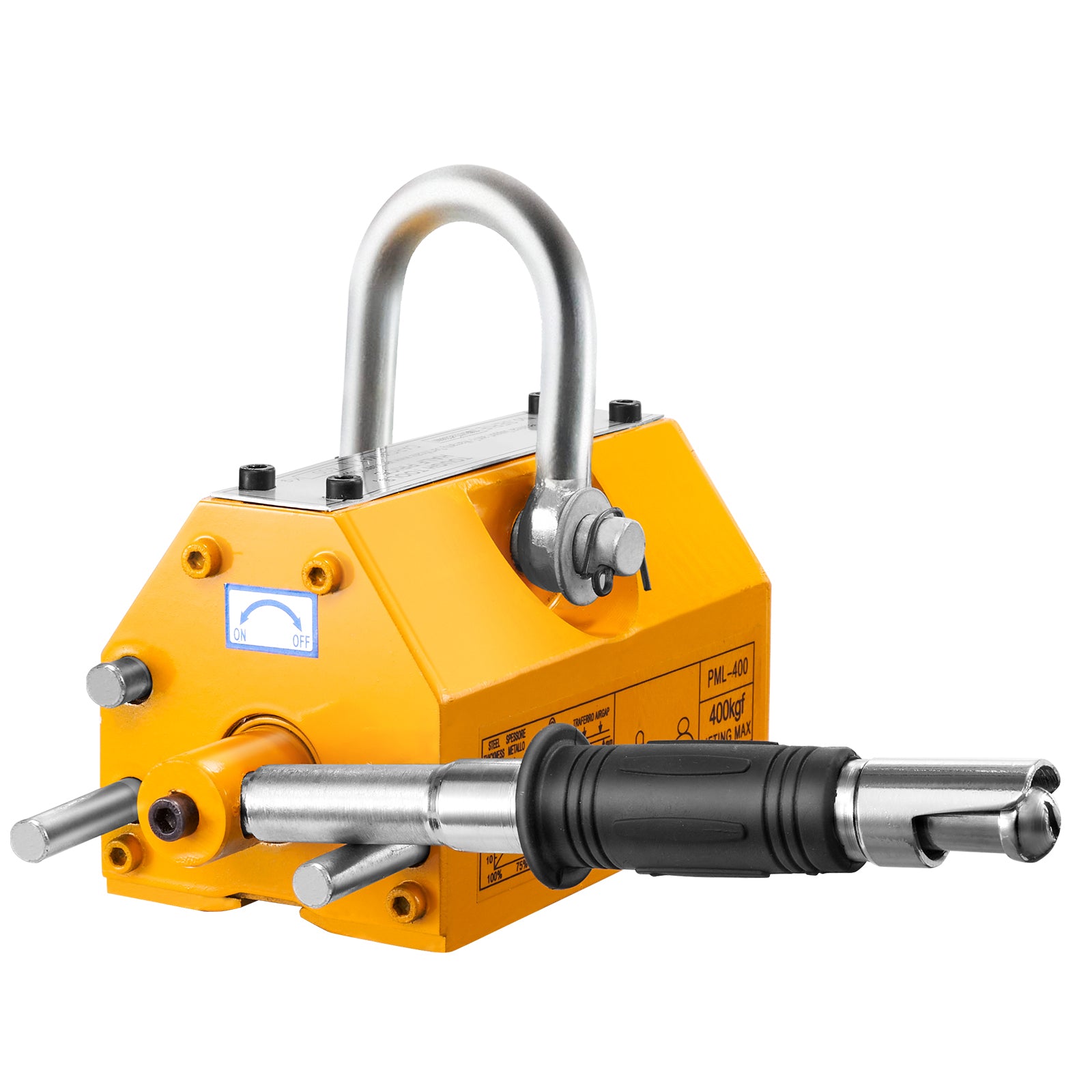 Magnetic Lifter, 880 lbs/400 kg Pulling Capacity, 2.5 Safety Factor, Neodymium & Steel, Lifting Magnet with Release, Permanent Lift Magnets, Heavy Duty Magnet for Hoist, Shop Crane, Block, Board