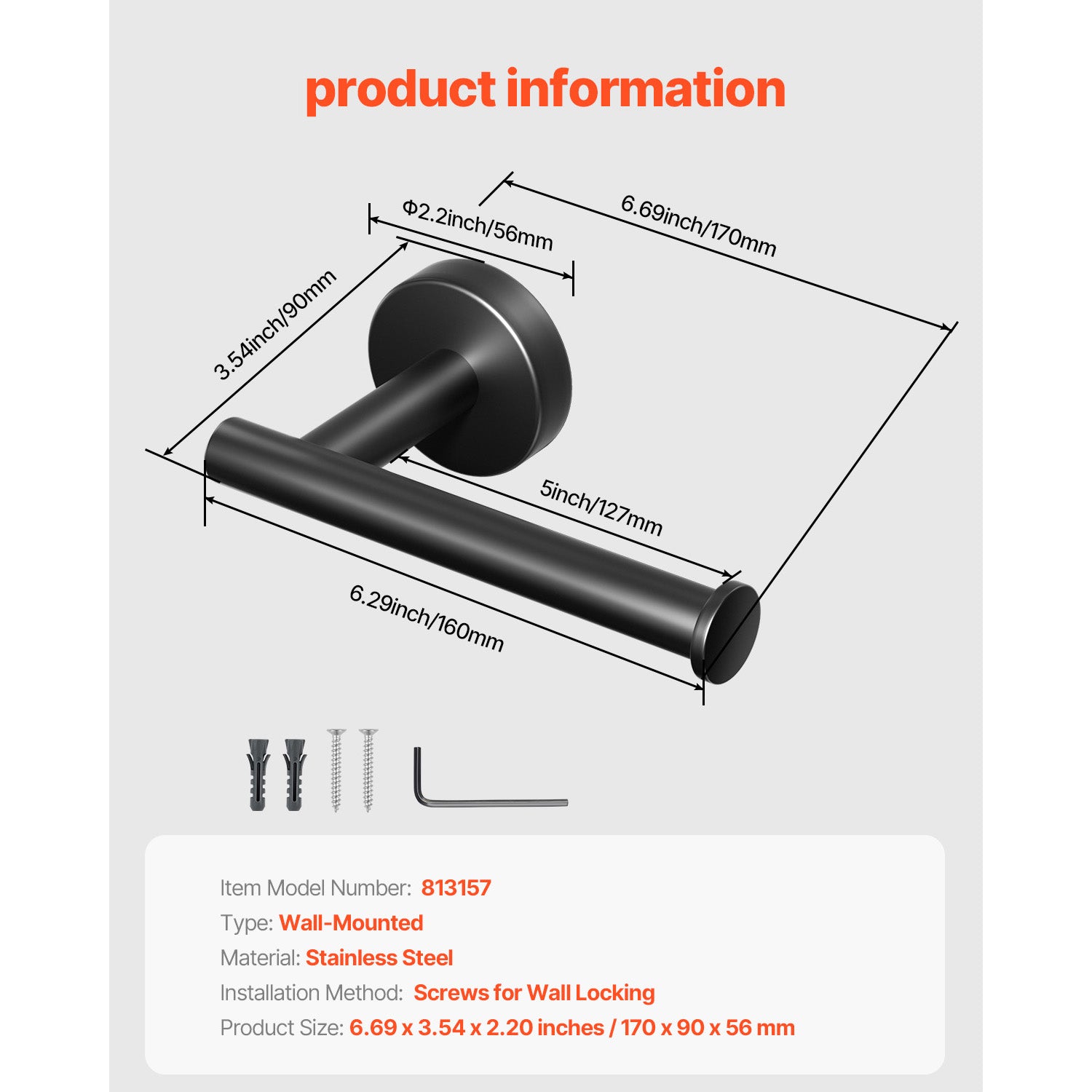 Toilet Paper Holder Fits Mega Rolls Wall Mounted Toilet Roll Tissue Holder